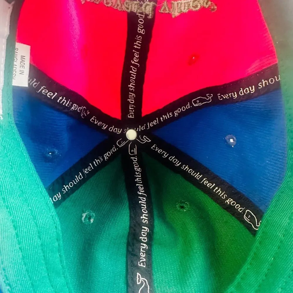 Vineyard Vines Youth Colorblock Corduroy Whale Logo Hat Strapback Cap OSFA